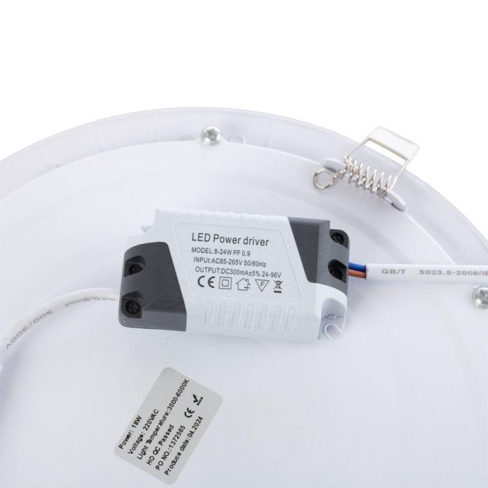 Placa LED 18W 1800Lm CCT (Tonalidad Luz Regulable) 3000-6000ºK Circular 40.000H [HO-GP-LZ-3-M-CCT] 2