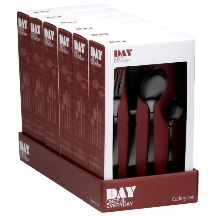 Day Cubertería 16 Piezas Mat Black Acero Inoxidable 3