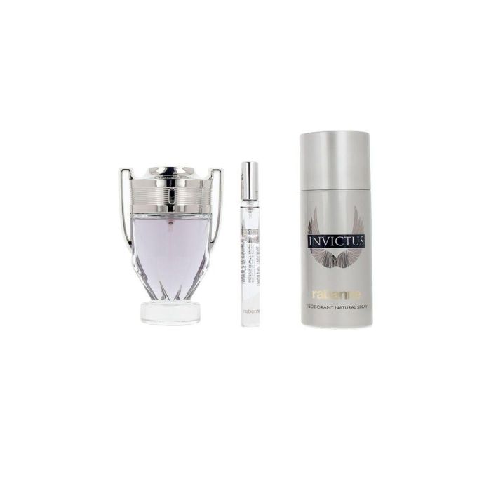 Rabanne Invictus Estuche Eau de Toilette Hombre 3 pz (Vaporizador 100ml + Desodorante 150ml + Vaporizador 10ml)