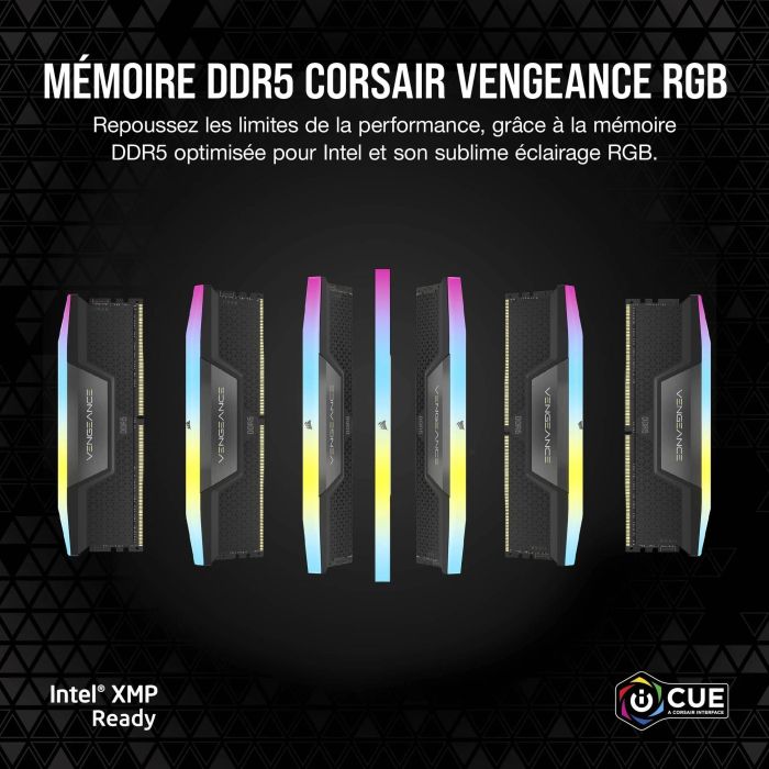 Corsair CMH64GX5M2B5200C40 Memoria RAM DDR5 64GB (2x32GB) 5200MHz CL40 Vengeance RGB Intel XMP Negro 2 Corsair CMH64GX5M2B5200C40 Memoria RAM DDR5 64GB (2x32GB) 5200MHz CL40 Vengeance RGB Intel XMP Negro 2