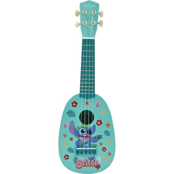 Lexibook Ukulele de Madera Stitch con 4 Cuerdas de Nylon, 53 cm, Instrumento Musical Educativo para Niños de 3 Años, Guía Incluida