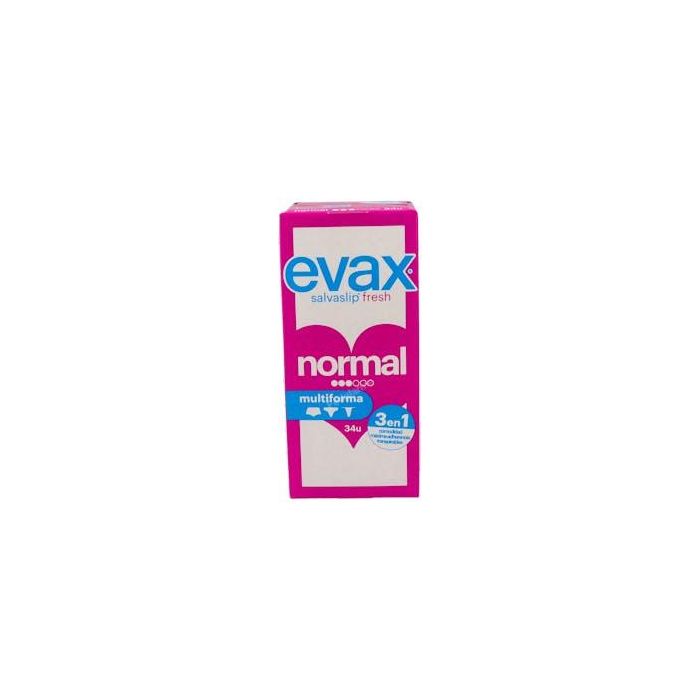 Evax Salva-slip Fresh Multiforma Normal para Mujer, Protección Diaria y Frescura, Caja de 34 unidades