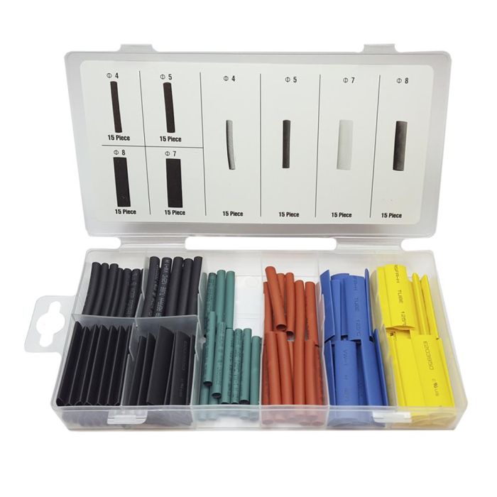 Benson Set de 120 fundas termo retráctil, varios colores y tamaños 4,5,7,8mm