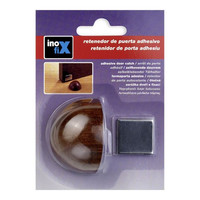 Inofix Retenedor de puerta magnético adhesivo madera sapelly para puertas de interior 24x48x31 mm 1