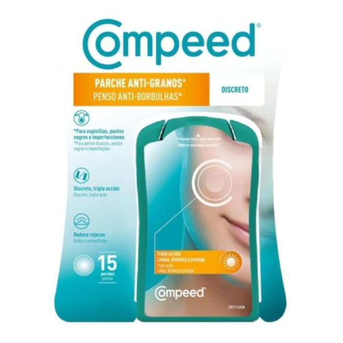 Compeed Parche Anti-Granos Discreto Triple Acción, 15 unidades
