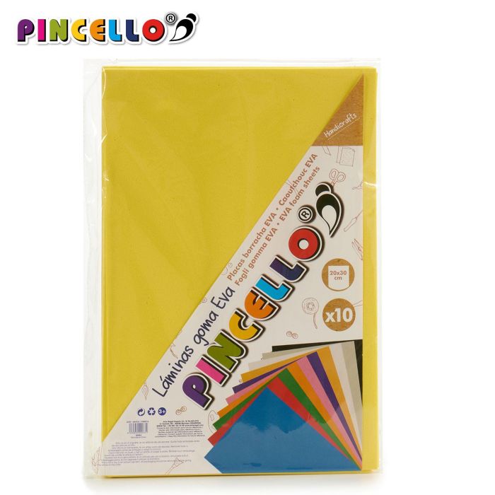 10 Láminas Goma Eva Amaril 20x30 cm - Pincello (24 Unidades) 1 10 Láminas Goma Eva Amaril 20x30 cm - Pincello (24 Unidades) 1