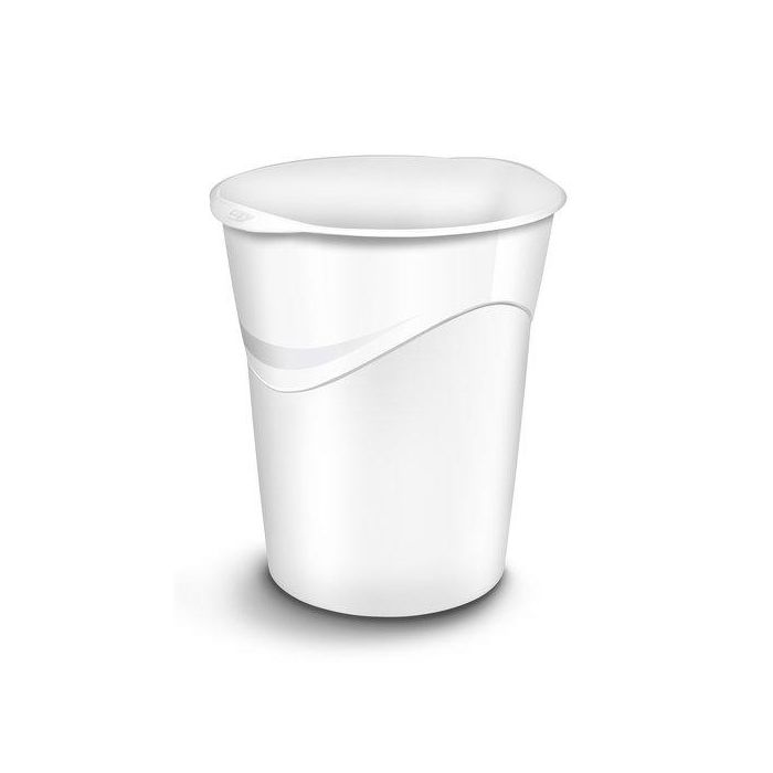 Papelera Plastico Cerrada Cep Gloss 280G 14 Litros Blanco