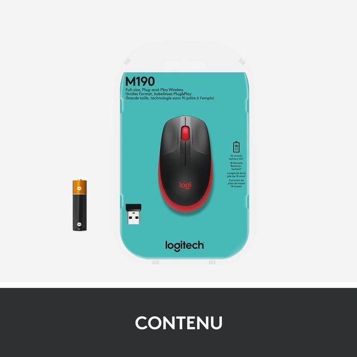 Logitech Ratón M190 Inalámbrico 1000Ppp Ambidiestro 3 Botones Rojo 16 Logitech Ratón M190 Inalámbrico 1000Ppp Ambidiestro 3 Botones Rojo 16