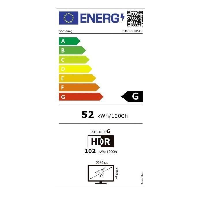 Samsung 43U7005F - TV LED 43 Pulgadas (109 cm) 4K UHD 3840x2160 HDR10+ Smart TV Centro Juegos Wi-Fi 3xHDMI 3 Samsung 43U7005F - TV LED 43 Pulgadas (109 cm) 4K UHD 3840x2160 HDR10+ Smart TV Centro Juegos Wi-Fi 3xHDMI 3