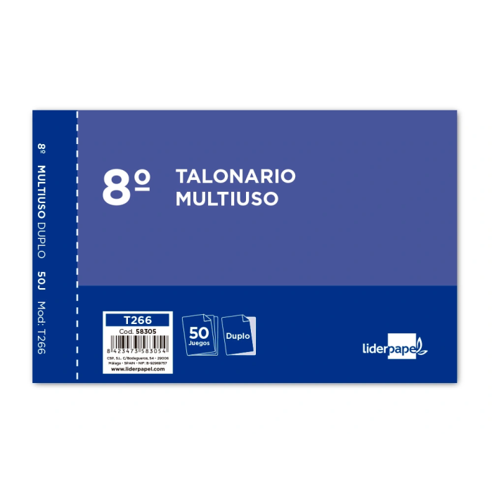 Liderpapel Talonario Multiusos Octavo Duplicado Apaisado Original y Copia 155 x 105 mm 1 Liderpapel Talonario Multiusos Octavo Duplicado Apaisado Original y Copia 155 x 105 mm 1