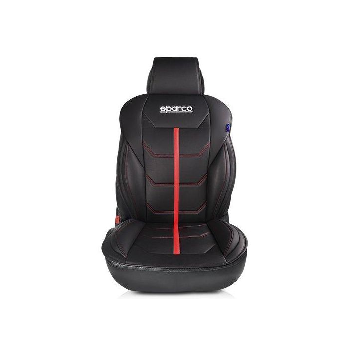 Sparco SPCS414RD Respaldo de Asiento Ferrara Negro/Rojo PVC, Universal, Acolchado y Ergonómico. 1 Unidad para Coche Sparco SPCS414RD Respaldo de Asiento Ferrara Negro/Rojo PVC, Universal, Acolchado y Ergonómico. 1 Unidad para Coche