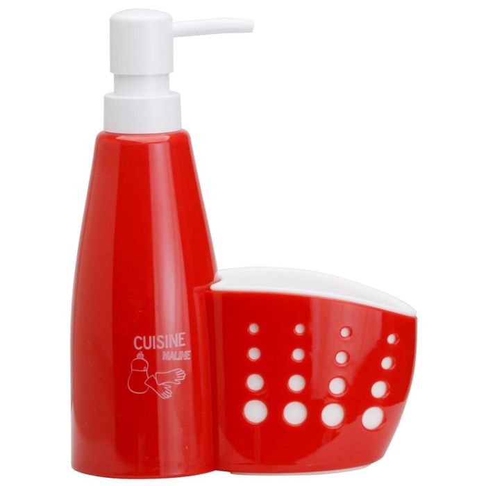 Je cherche une Idee Dispensador con Portaestropajo Integrado Plástico Colores Surtidos Medida h.20,5 cm 5