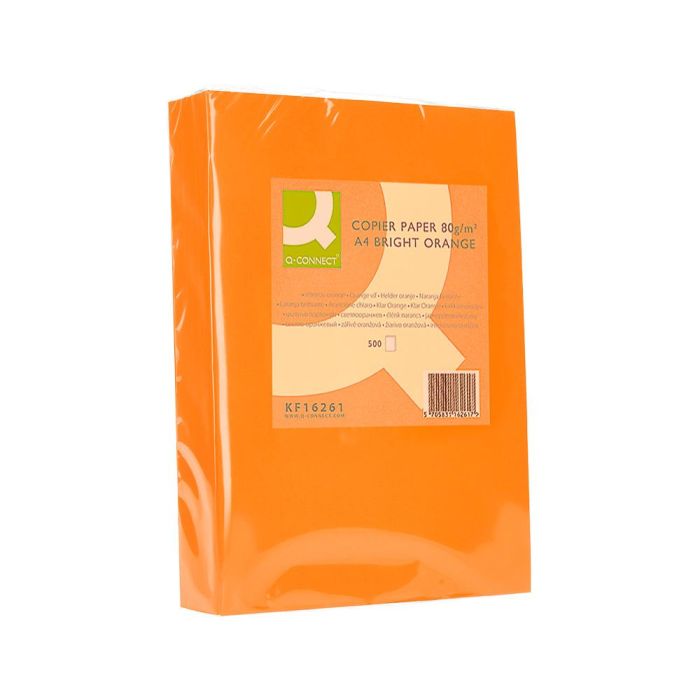 Papel Color Q-Connect Din A4 80 gr Naranja Intenso Paquete De 500 Hojas 3