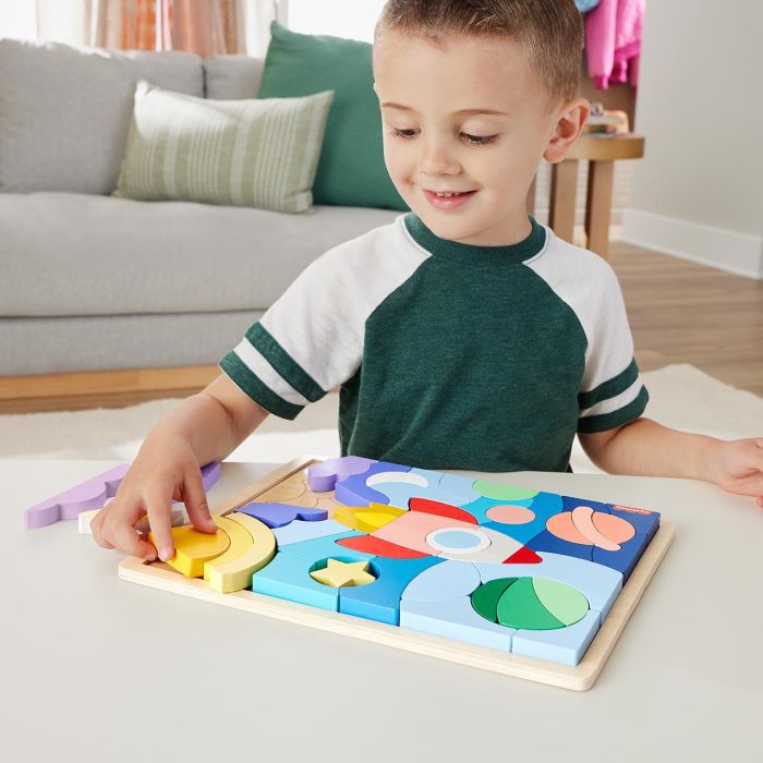 Puzzle madera del espacio fisher-price con 42 piezas. 4