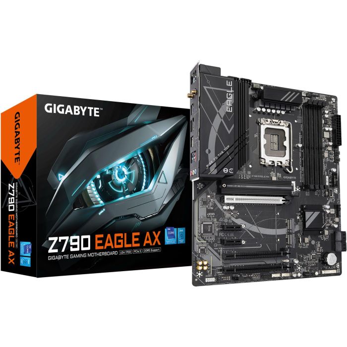 GIGABYTE Z790 EAGLE AX Placa Base - Socket LGA 1700, DDR5, Wi-Fi 6E, LAN 2.5GbE, Soporta CPUs Intel Core 14ª Gen 0 GIGABYTE Z790 EAGLE AX Placa Base - Socket LGA 1700, DDR5, Wi-Fi 6E, LAN 2.5GbE, Soporta CPUs Intel Core 14ª Gen 0