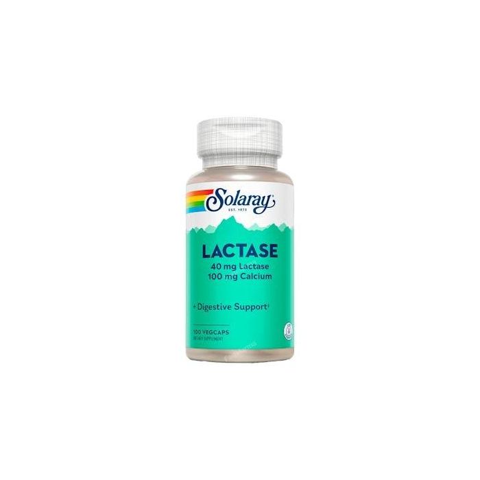 SOLARAY Lactase 40mg 4000 FCC, Ayuda a la Digestión de Lactosa, 100 Cápsulas Veganas