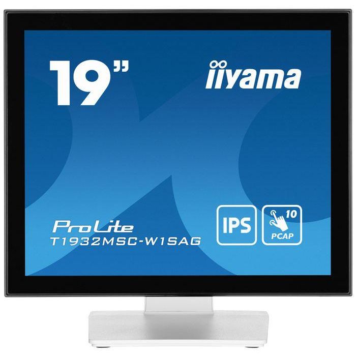 iiyama 19", 1280x1024, 5:4, IPS, 250cd/m², 1000:1, 14ms, 178°/178°, 16.7mil, 31-80kHz, projective capacitive, stylus, finger, glove, 1x VGA, 1x HDMI, 1x DisplayPort, 2x 2W Audio, VESA 100x100, 100-240V, 50/60Hz, 20W, 432x239.5x413.5mm, 5.4kg iiyama 19", 1280x1024, 5:4, IPS, 250cd/m², 1000:1, 14ms, 178°/178°, 16.7mil, 31-80kHz, projective capacitive, stylus, finger, glove, 1x VGA, 1x HDMI, 1x DisplayPort, 2x 2W Audio, VESA 100x100, 100-240V, 50/60Hz, 20W, 432x239.5x413.5mm, 5.4kg
