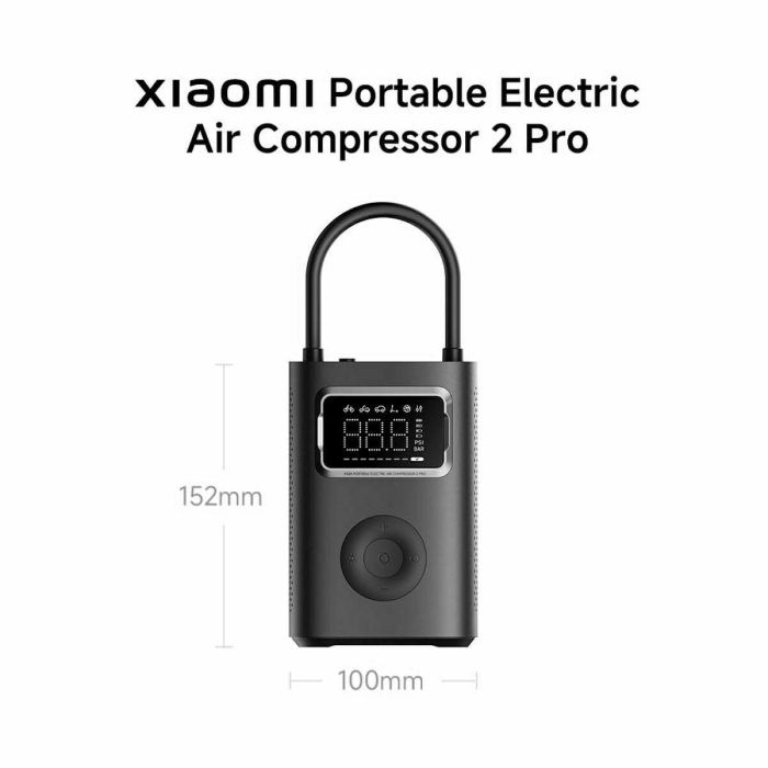 Xiaomi Compresor Eléctrico Portátil 2 Pro BHR9099GL, Inflado Rápido y Detección Automática de Presión, 150 PSI Máx. 9 Xiaomi Compresor Eléctrico Portátil 2 Pro BHR9099GL, Inflado Rápido y Detección Automática de Presión, 150 PSI Máx. 9
