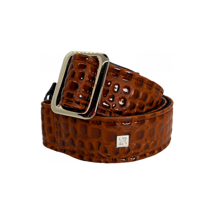 GETM Correa Guitarra Bajo Aussie Gator Caramel - Polipiel Nailon Piel Marrón Cálido Ajustable hasta 165 cm 1 GETM Correa Guitarra Bajo Aussie Gator Caramel - Polipiel Nailon Piel Marrón Cálido Ajustable hasta 165 cm 1