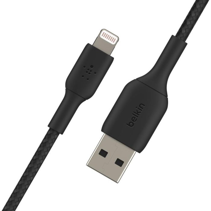 Belkin CAA002BT1MBK Cable Lightning a USB-A 1m Negro, trenzado, certificado MFi para carga y sincronización 1 Belkin CAA002BT1MBK Cable Lightning a USB-A 1m Negro, trenzado, certificado MFi para carga y sincronización 1