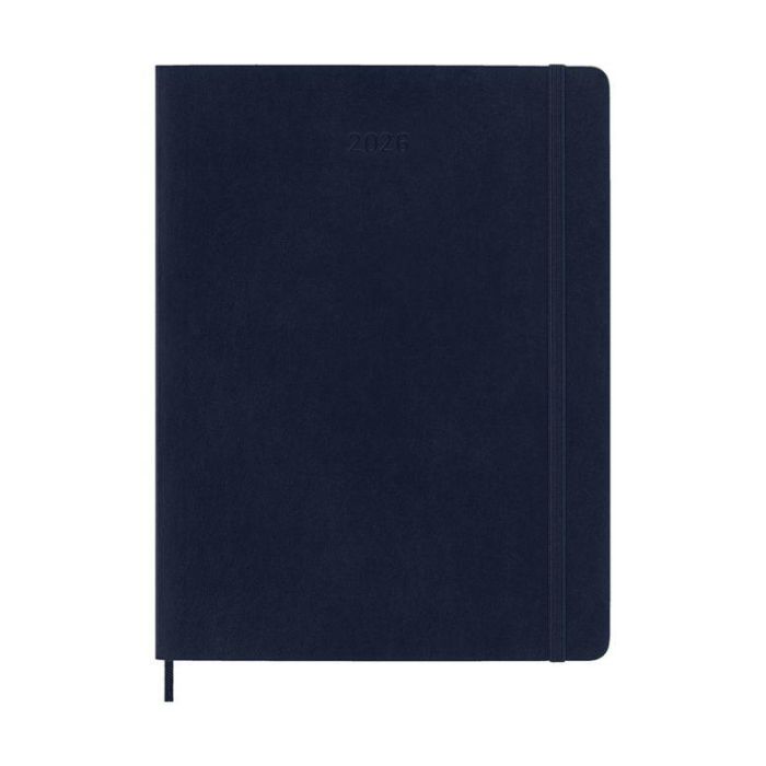 Moleskine DSB2012WN4Y26 Agenda 2026 Semanal Tapa Blanda XL (19x25 cm) Azul Zafiro, 12 Meses, para Notas y Planificación 2
