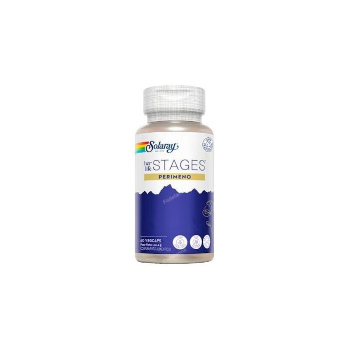 SOLARAY Perimeno Stages 60 Vcap. Suplemento para Perimenopausia: Maca para Libido, Sauzgatillo/Cimicífuga para Sofocos, Vegano
