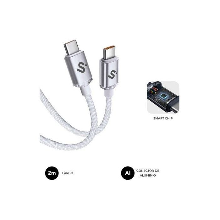 Cable USB-C a USB-C Subblim SUBCAB-C06011 Blanco 2 m 2 Cable USB-C a USB-C Subblim SUBCAB-C06011 Blanco 2 m 2