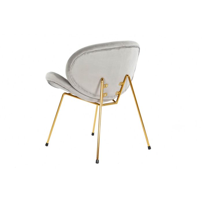 DKD Home Decor Silla Jiete polyester Gris Claro Dorado 62 x 58 x 73 cm Estilo Chic 6