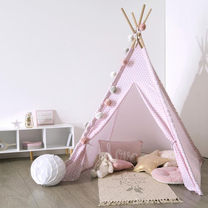 Tipi rosa con funda de almacenaje 160x120x120cm 1