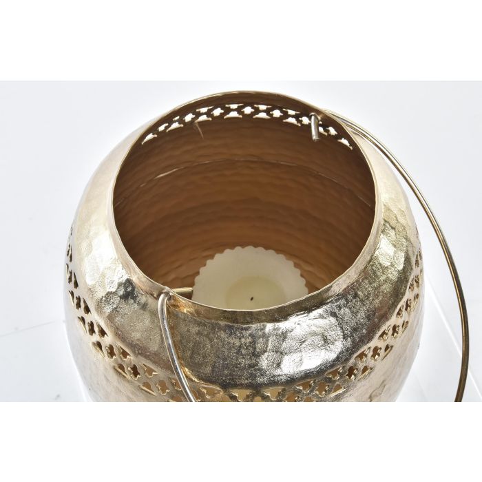DKD Home Decor Portavela Árabe Cobre Dorado de Aluminio Troquelado 21x21x21 cm Colección Zaatar (Juego 2 Unidades) 2
