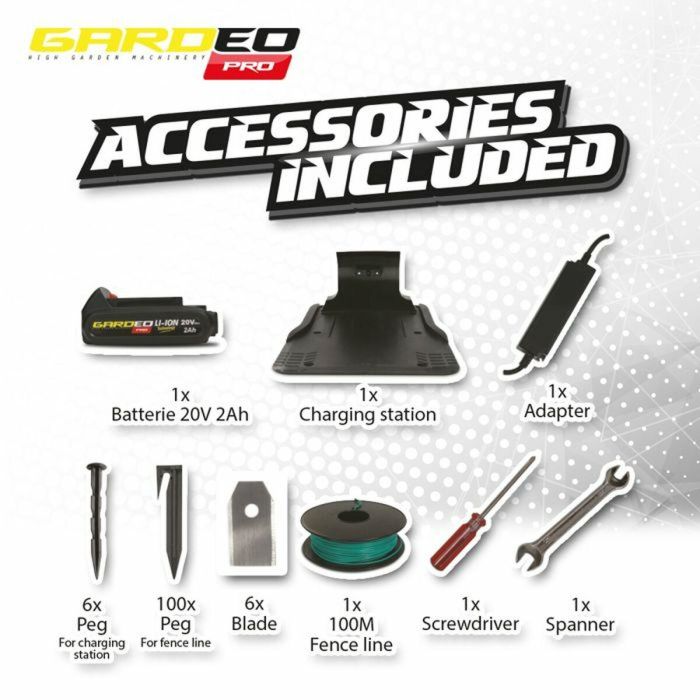 Gardeo GRO20V20WIFI-2A Robot cortacésped 20V 800m² programable con WiFi 4 Gardeo GRO20V20WIFI-2A Robot cortacésped 20V 800m² programable con WiFi 4