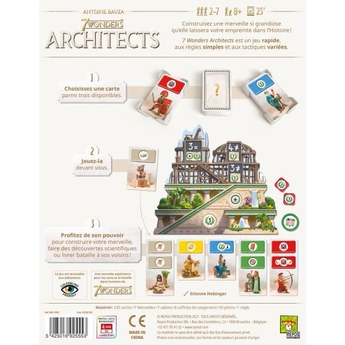 Asmodee 7 Wonders: Architects - Nuevo Juego de Mesa de Construcción de Maravillas - Edad 8+ para 2-7 Jugadores (25 Minutos) 3