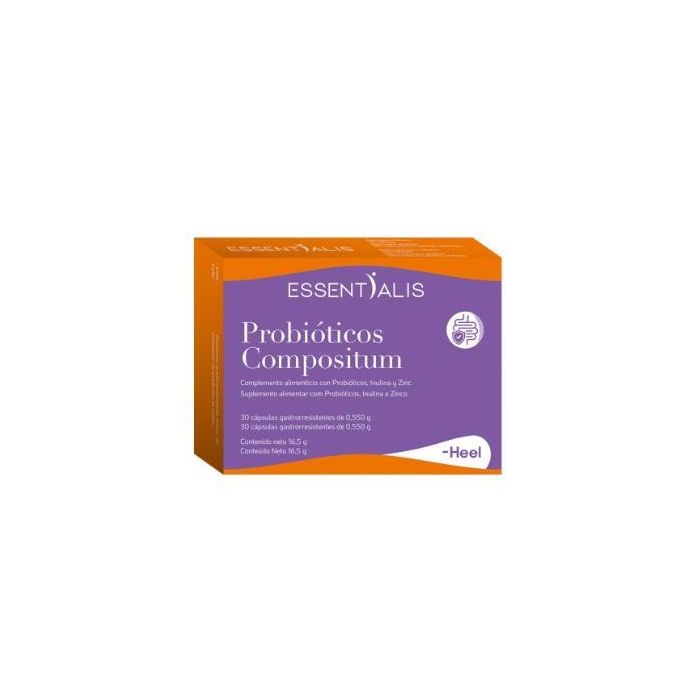 Essentialis Probióticos Compositum 25 Cepas con Inulina y Zinc para Microbiota Intestinal y Sistema Inmune 30 Cápsulas Veganas Sin Gluten Lactosa