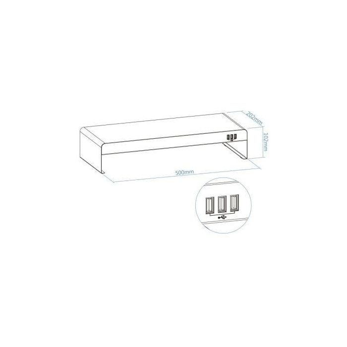 TooQ TQMR0124 Soporte elevador para Monitor y Portátil con 3 puertos USB 2.0 hasta 20 kg Negro 2 TooQ TQMR0124 Soporte elevador para Monitor y Portátil con 3 puertos USB 2.0 hasta 20 kg Negro 2
