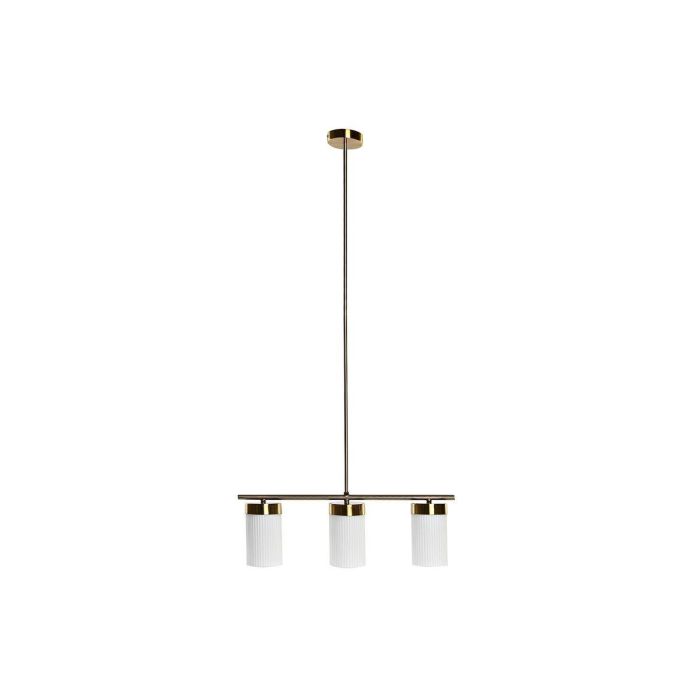 DKD Home Decor Lámpara de Techo Moderna Dorada y Blanca de Metal y Cristal, 60x15x25 cm, Cable 100 cm 2 DKD Home Decor Lámpara de Techo Moderna Dorada y Blanca de Metal y Cristal, 60x15x25 cm, Cable 100 cm 2