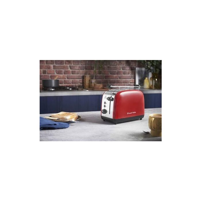 Tostadora Colour Plus 2 Ranuras Cortas Rojo RUSSELL HOBBS 26554-56 1