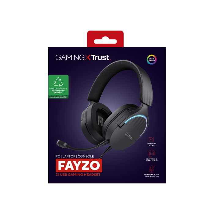 Trust Gaming GXT 490 Fayzo Auriculares Gaming USB 7.1 Envolvente, Micrófono Cancelación Ruido, RGB, Compatibles PC PS4 PS5 - Negros 8