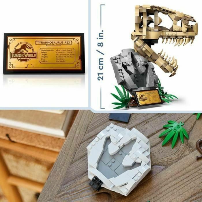 LEGO 76964 Jurassic World Fósiles de Dinosaurios: Cráneo de T. Rex, Dinosaurio de Juguete, Decoración para la Habitación de los Niños 3