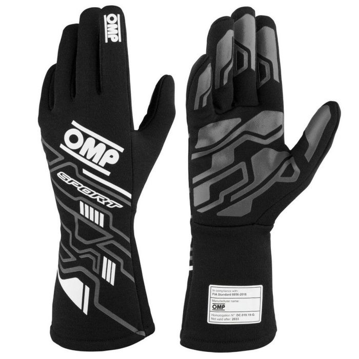 Guantes de Hombre para Conducir OMP SPORT Negro/Blanco S Guantes de Hombre para Conducir OMP SPORT Negro/Blanco S