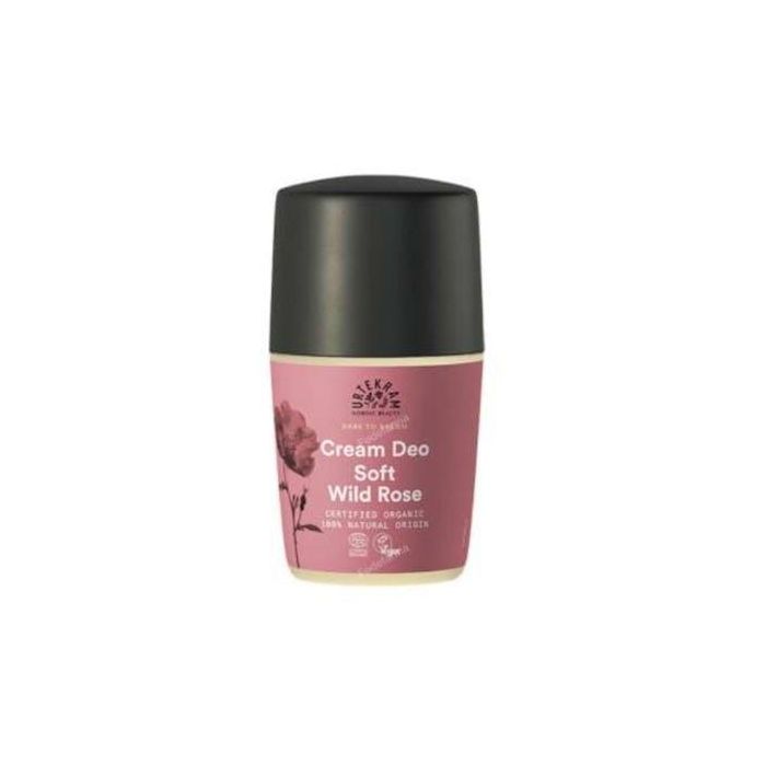 URTEKRAM Desodorante Roll-On Soft Wild Rose Orgánico Vegano 50ml, con Aloe Vera y Rosa Silvestre, Combate el Mal Olor