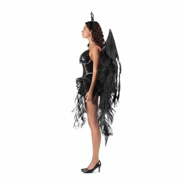 Disfraz ángel oscuro tocado, vestido y alas talla s 4 Disfraz ángel oscuro tocado, vestido y alas talla s 4
