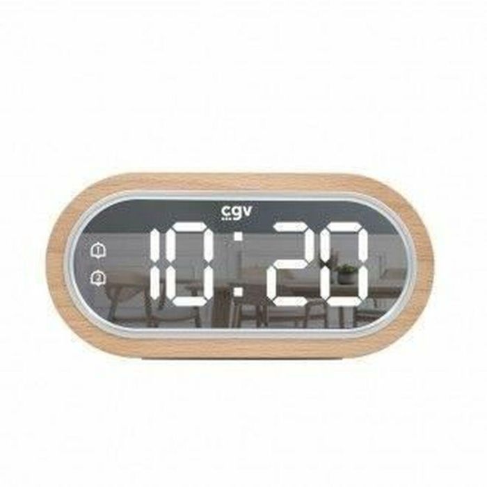 CGV CGV3322101306803 Reloj despertador ACUNA - 13068 con estructura de madera maciza