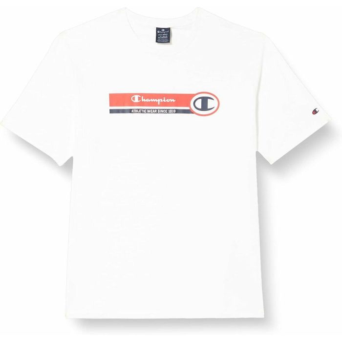 Camiseta de Manga Corta Hombre Champion Crewneck Blanco 4 Camiseta de Manga Corta Hombre Champion Crewneck Blanco 4