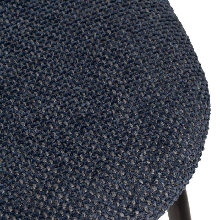 Silla Natural-Azul Tejido-Metal Salón 49 X 53 X 80 cm