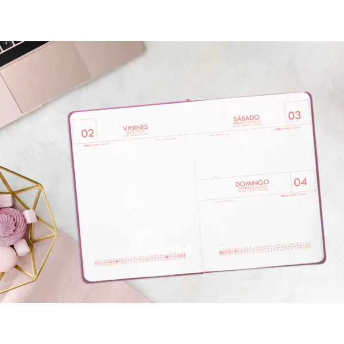 Antartik Agenda Time to Shine A5+ 2026 Día Página Rosa Encuadernada Papel 80g FSC 4