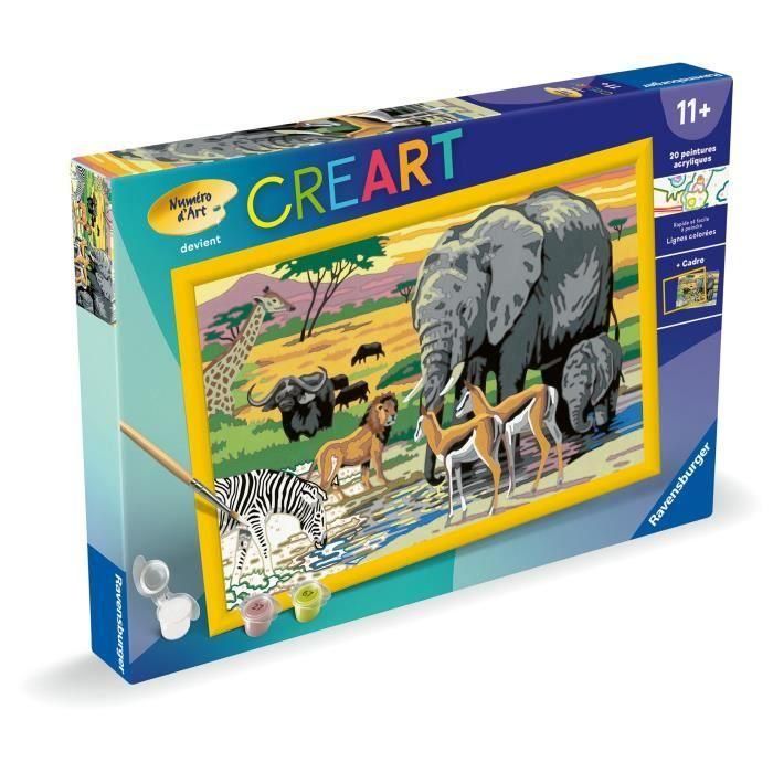 Ravensburger RAV00025999 CreArt Kids - Pintar por Números para Niños - Savannah 31x21cm 1