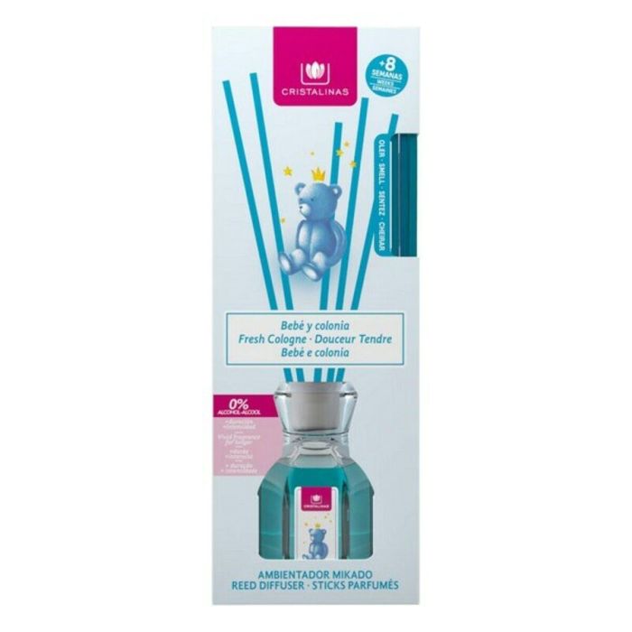 Cristalinas Mikado Ambientador Hogar Bebé y Colonia 35 ml - Aroma Fresco Duradero Sin Alcohol, Más de 8 Semanas 1