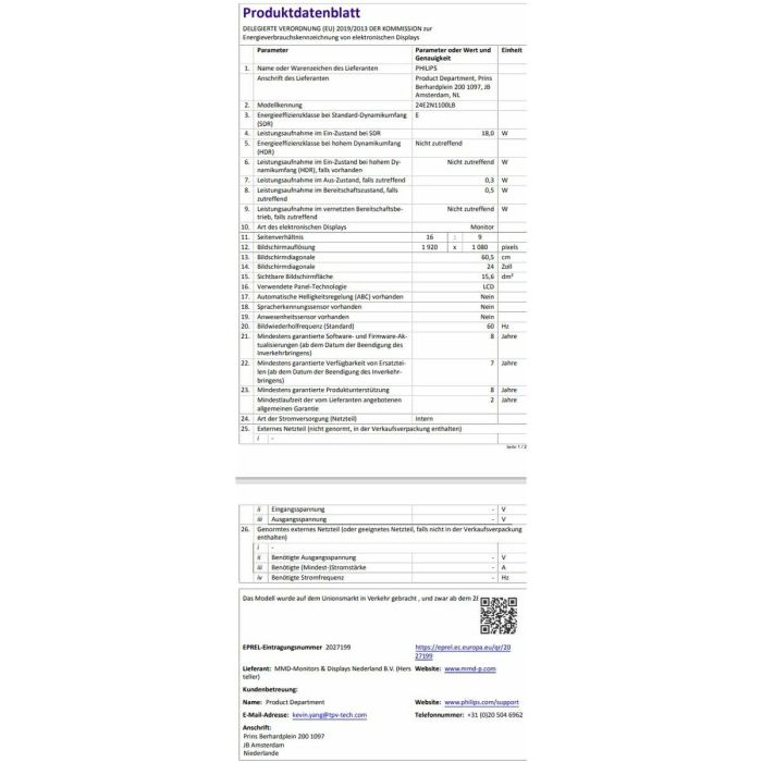Philips 24E2N1100LB Monitor de PC 24" FHD VA, 1ms, 100Hz, Sincronización Adaptativa 6