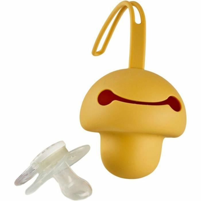 Thermobaby THE3023191810491 Portachupetes de Silicona Amarillo Miel Suave sin BPA 1