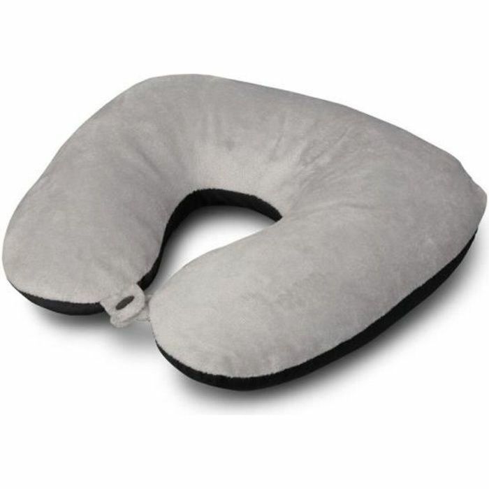 KINE TRAVEL Cojín 2 en 1 Nuca/Almohada Extra 37x29x10 cm - Aprobado Fisioterapeuta Espalda - Microperlas y Tela Cómoda